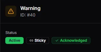 Warning punishment showing Acknowledged status